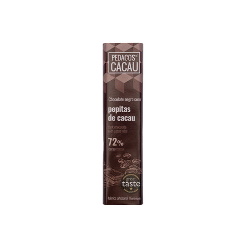 Dark Chocolate Bar with Cocoa Chips 72% cocoa Vegan 30g