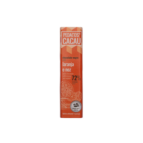 Dark Chocolate Bar with Orange and Nuts 72% cocoa Vegan 30g