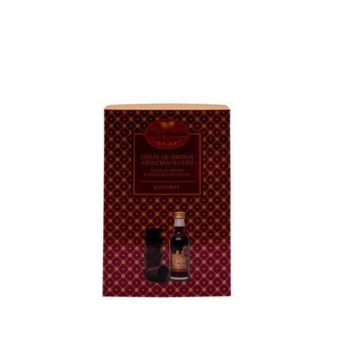 Ginja de Óbidos Liqueur 5cl + 5 Chocolate Cups 100g