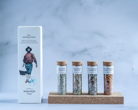 Tubes of Flavoured Salt + Cork Holder 4x40g
